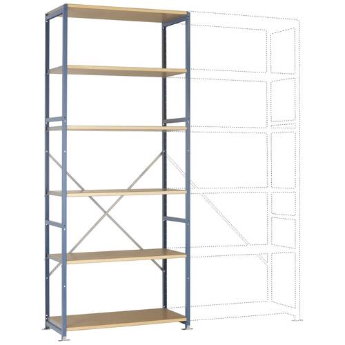 Thumbnail - Manuflex RP1305.0001 Fachbodenregal-Grundmodul 50 kg (B x H x T) 970 x 2500 x 300 mm Stahl pulverbeschichtet Grau, Grün ...