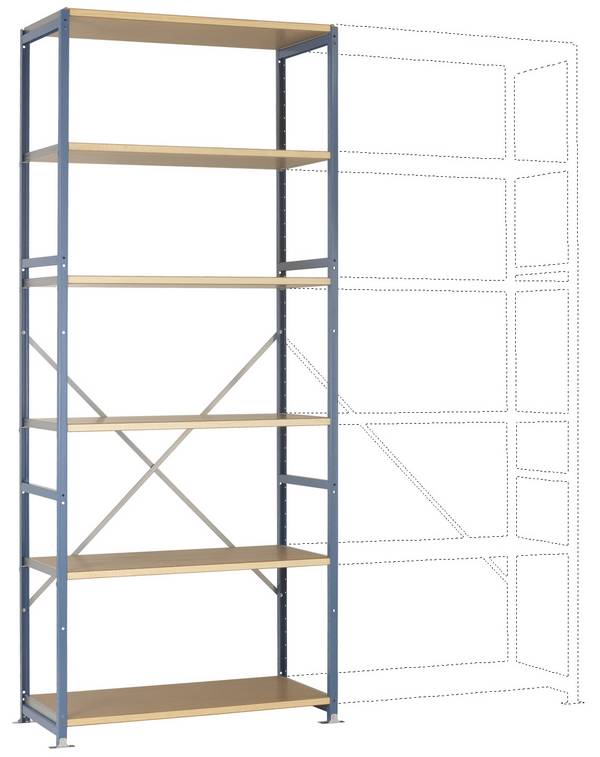 Manuflex RP1311.2001 Fachbodenregal-Grundmodul 140 kg (B x H x T) 97 x 2.5 x 40 cm Stahl pulverbeschichtet Rot, Orange Holzboden