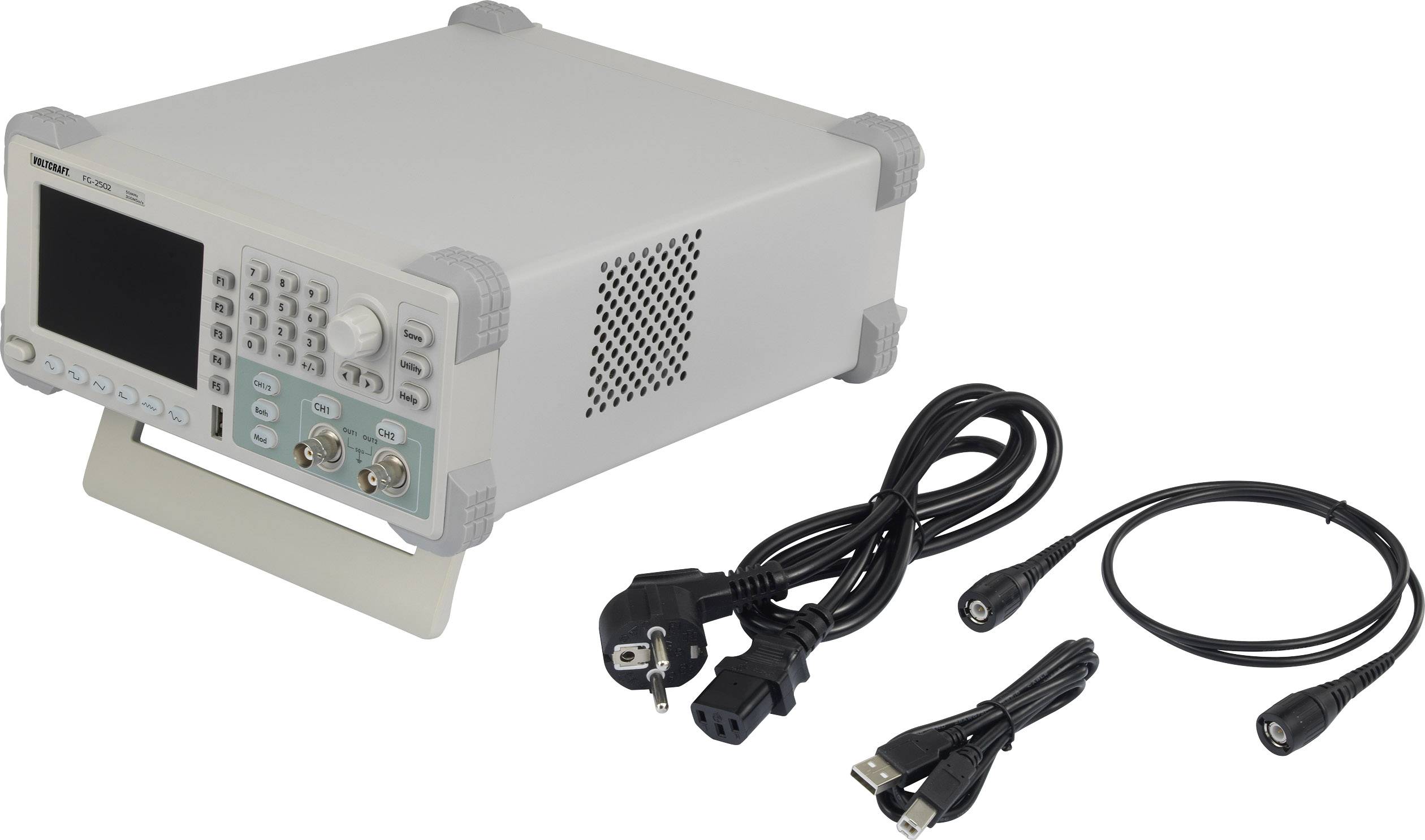 VOLTCRAFT FG-2502 Funktionsgenerator netzbetrieben 1 µHz - 50 MHz 2-Kanal Arbiträr, Rauschen, Puls, Rechteck, Sinus, Dre-1