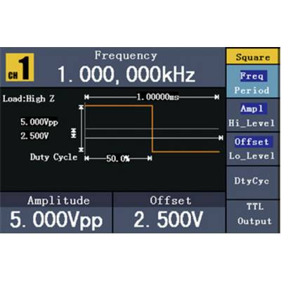 VOLTCRAFT FG-2502 Funktionsgenerator netzbetrieben 1 µHz - 50 MHz 2-Kanal Arbiträr, Rauschen, Puls, Rechteck, Sinus, Dre-12