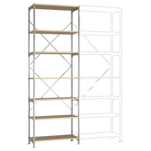 Manuflex RB2234 Fachbodenregal-Grundmodul 200 kg (B x H x T) 970 x 3000 x 800 mm Stahl verzinkt Verzinkt Holzboden