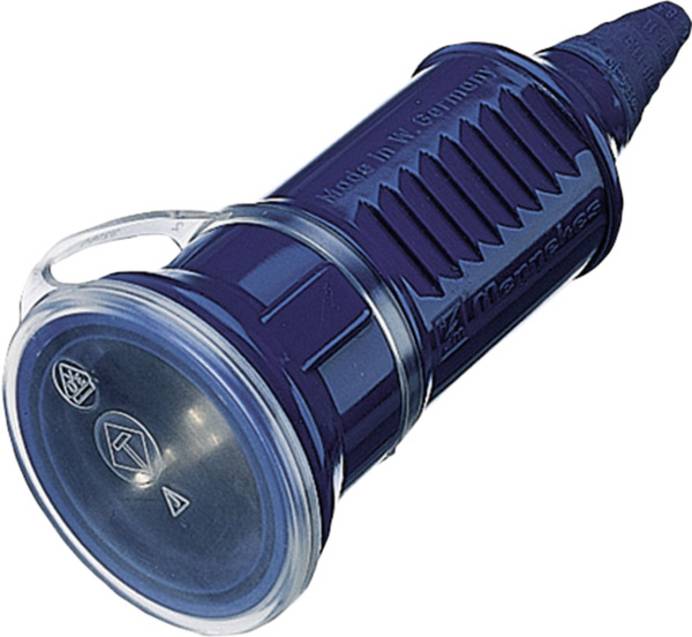Schutzkontaktkupplung aus Kunststoff in Blau