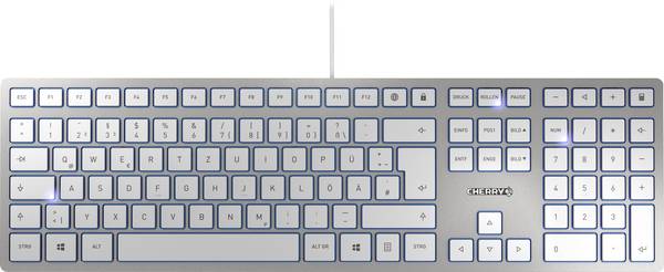CHERRY KC6000 USB Tastatur Deutsch, QWERTZ Silber Hotkey Funktion
