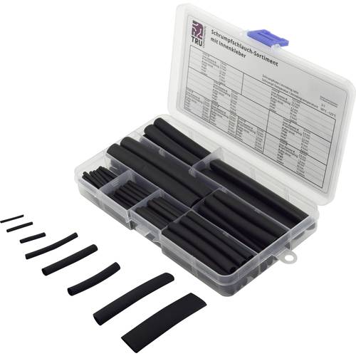 Thumbnail - TRU COMPONENTS TC-6793940 Schrumpfschlauchsortiment Schwarz Schrumpfrate:3:1 100 St.