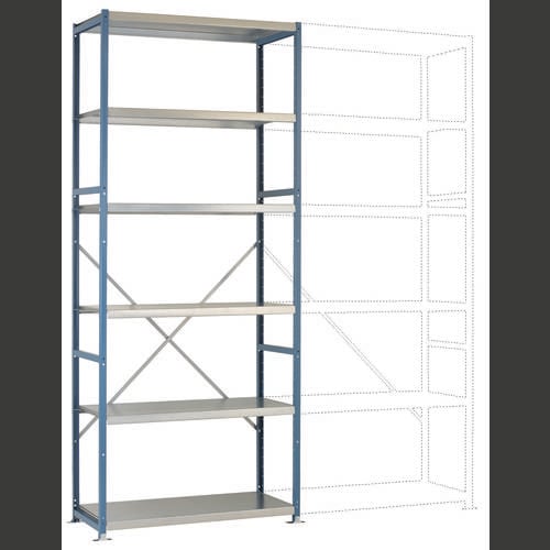 Thumbnail - Manuflex RP1319.0001 Fachbodenregal-Grundmodul 100 kg (B x H x T) 970 x 2500 x 500 mm Stahl pulverbeschichtet Grau, Grün...