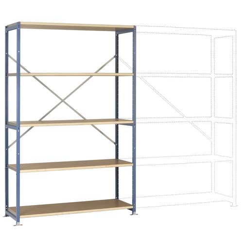 Manuflex RP1028.0001 Fachbodenregal-Grundmodul 140 kg (B x H x T) 970 x 2000 x 600 mm Stahl pulverbeschichtet Grau, Grün...