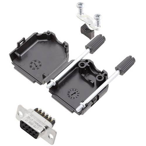 Amphenol L17DPPK09-BK+L77DE09SST D-SUB Buchsenleisten-Set 180 ° Polzahl: 9 Schrauben 1 St.