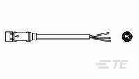 TE CONNECTIVITY Sensor-/Aktorkabel, Anschlussleitung, Buchse gerade, M8, offenes Ende Pole: 3 1-2273