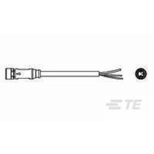 TE Connectivity 1-2273001-1 Sensor-/Aktor-Steckverbinder, konfektioniert M8 Buchse, gerade 1.50 m Polzahl Sensoren: 3 1 ...