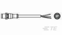 TE CONNECTIVITY Sensor-/Aktorkabel, Anschlussleitung, Stecker gerade, M12, offenes Ende Pole: 5 1-22