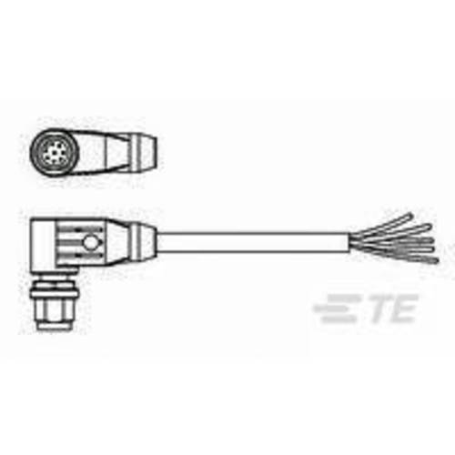 TE Connectivity 2273096-1 Sensor-/Aktor-Steckverbinder, konfektioniert M12 Stecker, gewinkelt 1.50 m Polzahl Sensoren: 3...