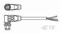 TE Connectivity 2273096-3 Sensor-/Aktor-Steckverbinder, konfektioniert M12 Stecker, gewinkelt 5.00 m Polzahl Sensoren: 3...