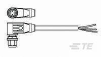 TE Connectivity 2273098-3 Sensor-/Aktor-Steckverbinder, konfektioniert M12 Stecker, gewinkelt 5.00 m Polzahl Sensoren: 4...