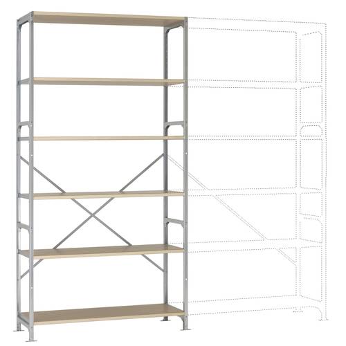 Thumbnail - Manuflex RB2175 Fachbodenregal-Grundmodul 100 kg (B x H x T) 1220 x 2500 x 400 mm Stahl verzinkt Verzinkt Holzboden