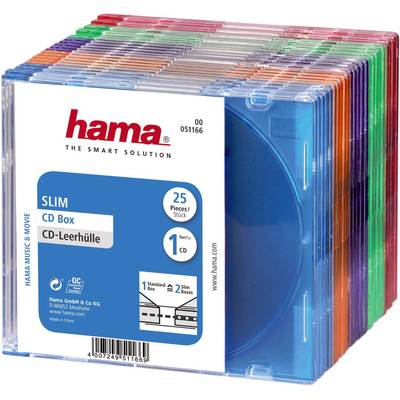 Hama CD Hülle Slim 00051166 1 CD/DVD/Blu-Ray Transparent-Blau, Transparent-Orange, Transparent-Violett, Transparent-Grün