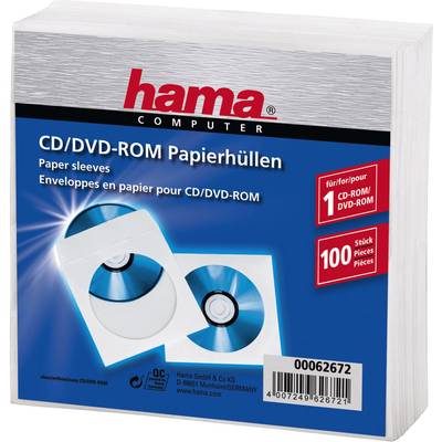 Hama CD Hülle 00062672 1 CD/DVD/Blu-Ray Weiß Papier 100 St.
