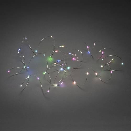 Konstsmide 6330-590 Micro-Lichterkette Innen netzbetrieben Anzahl Leuchtmittel 50 LED RGB Beleuchtete Länge: 4.9 m