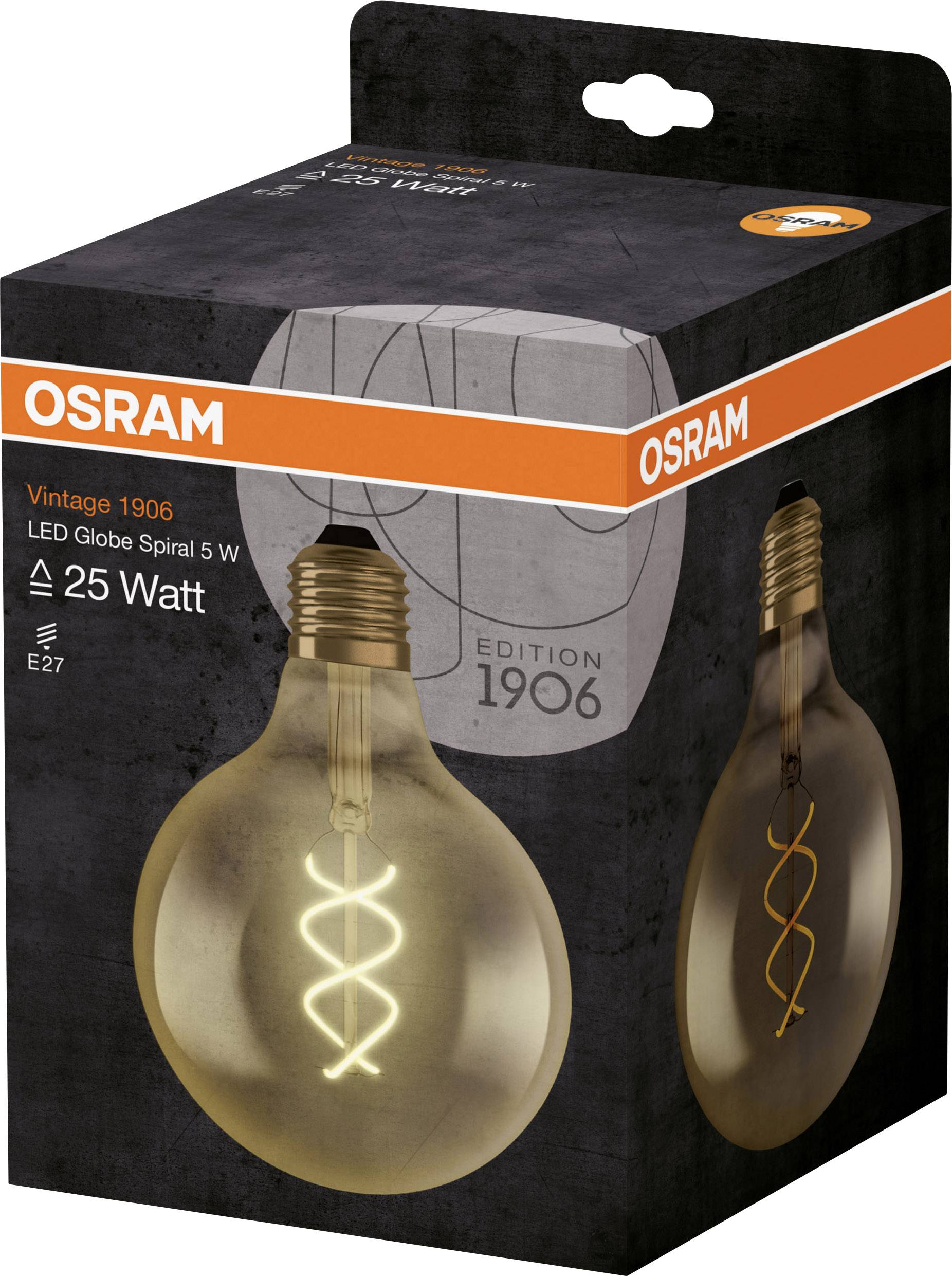 OSRAM LAMPE LED-Vintage-Lampe E27, 820 1906GLOBE25CL5W/820-6