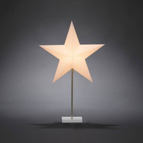 Konstsmide 1752-220 Weihnachtsstern Glühlampe, LED Weiß, Holz mit Ständer, mit Schalter