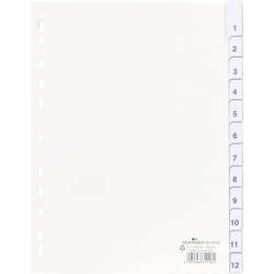 Image of Durable 6410 Register DIN A4 1-12, Jan.-Dez. Polypropylen Weiß 12 Registerblätter umschweißte Taben, mit auswechselbarem
