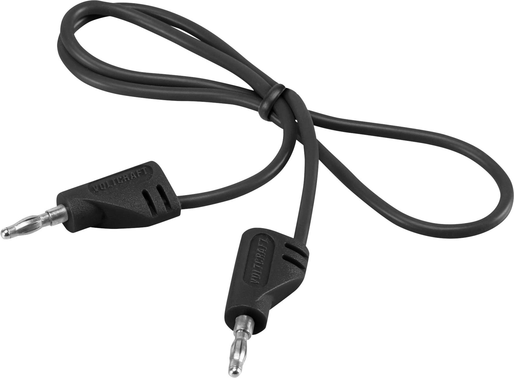 Ein schwarzes Audiokabel mit zwei Klinkensteckern, das dazu dient, Audioverbindungen zwischen Geräten herzustellen.