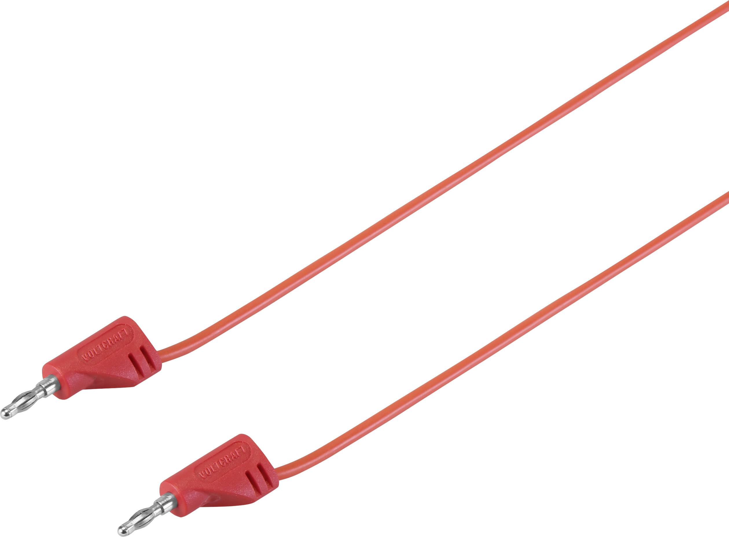 VOLTCRAFT MSB-200 Messleitung Lamellenstecker 2 mm Lamellenstecker 2 mm 30.00 cm Rot 1 St.