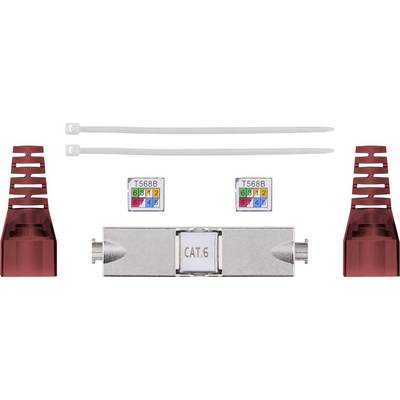 Goobay 79577 Outdoor CAT 6 STP / Slim Kabelverbinder IP68 wasserdicht / LSA Netzwerkkabel Kupplung / LAN Verbinder