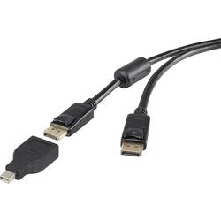 DisplayPort prepojovací kábel Renkforce 0.50 m, čierna