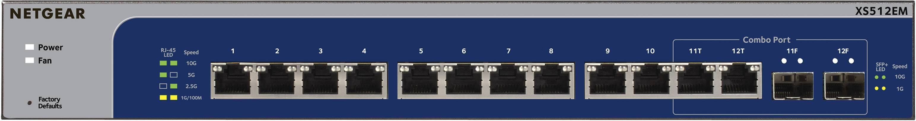 NETGEAR Plus XS512EM - Switch - Smart - 10 x 100/1000/2.5G/5G/10GBase-T + 2 x C 10 G-Bit SFP+-1