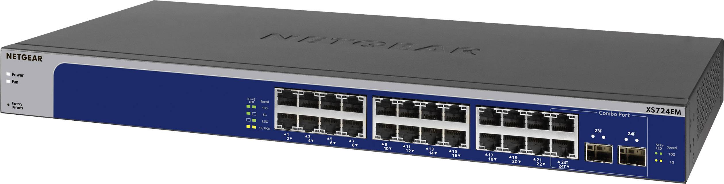 NETGEAR Plus XS724EM - Switch - Smart - 22 x 100/1000/2.5G/5G/10GBase-T + 2 x C 10 G-Bit SFP+-2
