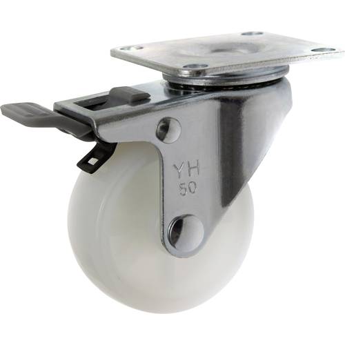 TOOLCRAFT TO-5137875 Lenkrolle mit Feststellbremse 50 mm mit Anschraubplatte Polyamid Tragfähigkeit (max.): 50 kg
