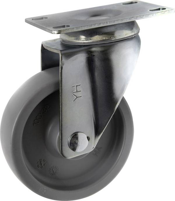 TOOLCRAFT TO-5137935 Lenkrolle 100 mm mit Anschraubplatte  Tragfähigkeit (max.): 125 kg