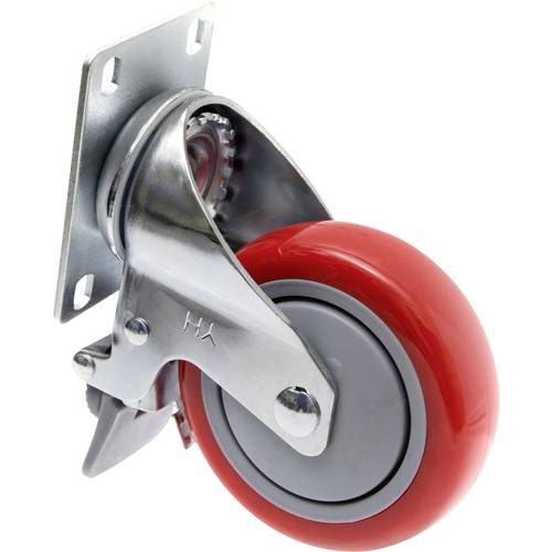 Thumbnail - TOOLCRAFT TO-5137956 Lenkrolle 100 mm mit Feststellbremse und Anschraubplatte Tragfähigkeit (max.): 125 kg