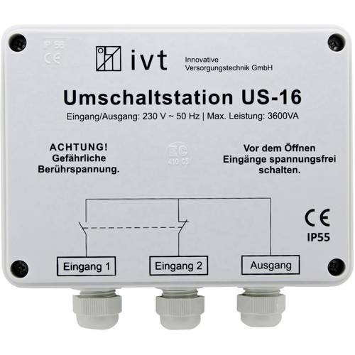 IVT Umschaltstation US-16 3600 VA 400034 160 mm x 145 mm x 77 mm Passend für Modell (Wechselrichter):Universal