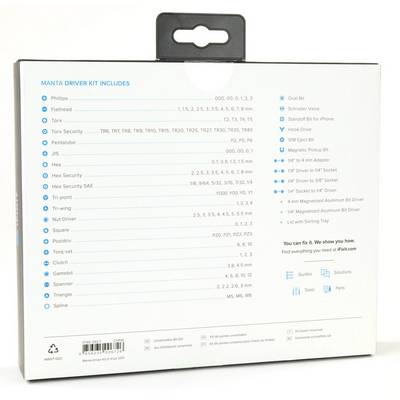 iFixit Manta Kit EU145392 Bit-Set 112teilig Schlitz, Kreuzschlitz Pozidriv, Kreuzschlitz Phillips, Pentalobe, Innen-Sech-1