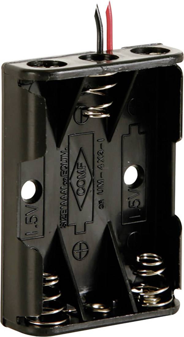 Batterie-Fach, Akku-Fach, Batteriekasten erenLine Batteriehalter für 3X Micro AAA; geschlossenes Gehäuse mit EIN-/Aus-Schalter ; 1 Stück 