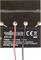 Schwarze Solarzelle mit rotem und schwarzem Kabel, Marke 'Velleman'. Aufschrift: 'SOL1N, Voltage: 0.5 V, Current: 400 mA'.