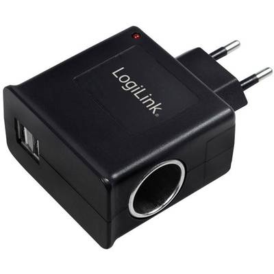 LogiLink Power Adapter USB-Ladegerät 12 W Steckdose Ausgangsstrom (max.) 3000 mA Anzahl Ausgänge: 3 x USB, Zigarettenanz