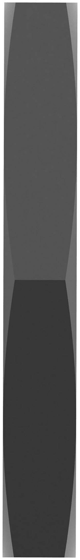 Langes, graues Rechteck mit zwei dunkelgrauen, überlappenden Ellipsen in der Mitte, symmetrisch angeordnet.