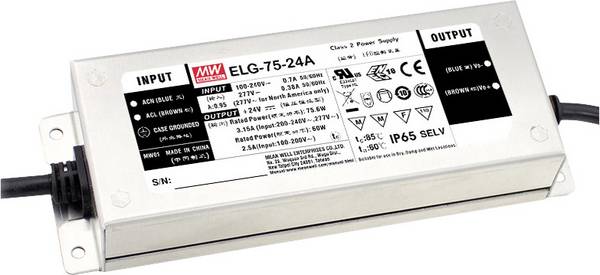 MEAN WELL ELG-75-24DA-3Y LED-Treiber Konstantspannung, Konstantstrom 75.6 W 3.15 A 12 - 24 V/DC dimmbar, Dali, PFC-Schaltkreis, Überlastschutz, Möbelzulassung 1 St.