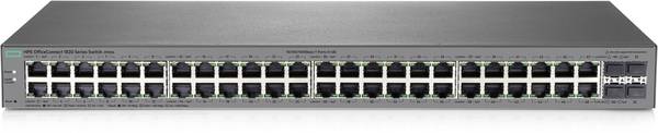 HP Enterprise 1820-48G Switch verwaltet 48 x 10/100/1000 + 4 x Fast Ethernet/Gigabit SFP, Desktop, an Rack montierbar, wandmontierbar