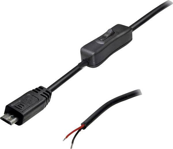 USB Anschlussleitung mit Schalter Stecker, gerade 2 polig belegt TC-2509036 TRU COMPONENTS Inhalt: 1 St.
