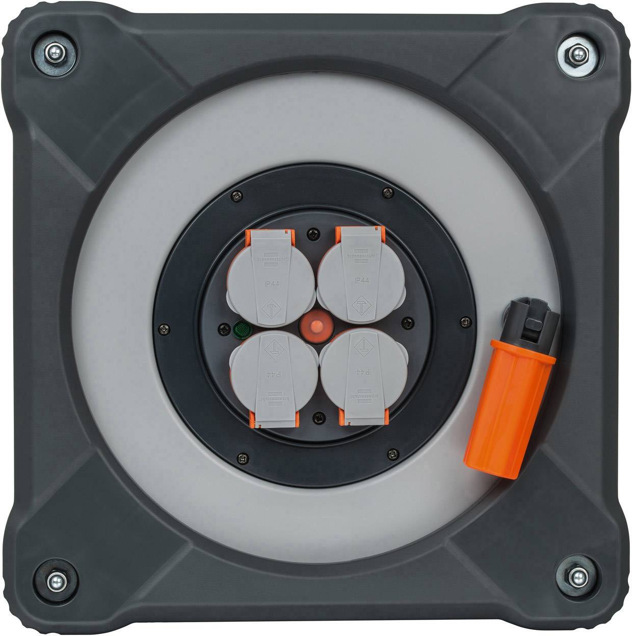 Brennenstuhl professionalLINE Kabeltrommel mit Rundum Überrollschutz ( 9202330100 ) 33 m 4 Steckdosen IP44 BGI 608-1