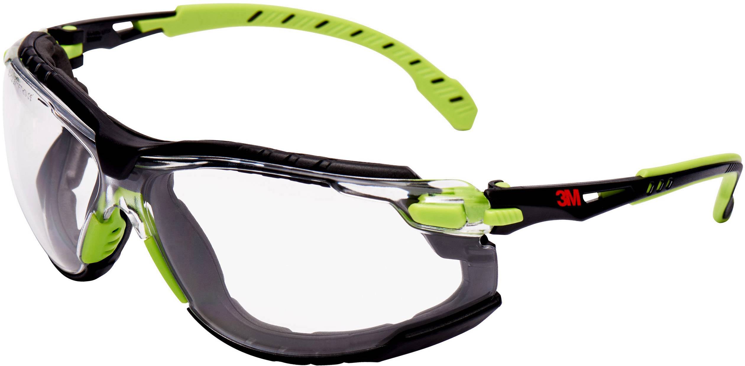 Thumbnail - 3M Solus S1201SGAFKT Schutzbrille mit Antibeschlag-Schutz Schwarz, Grün EN 166 DIN 166