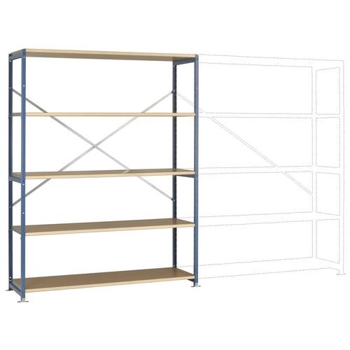 Thumbnail - Manuflex RP1043.5021 Fachbodenregal-Grundmodul 120 kg (B x H x T) 1470 x 2000 x 600 mm Stahl pulverbeschichtet Wasserbla...