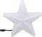 Ein weißer, fünfzackiger Stern mit einem Kabelanschluss an der unteren linken Seite.
