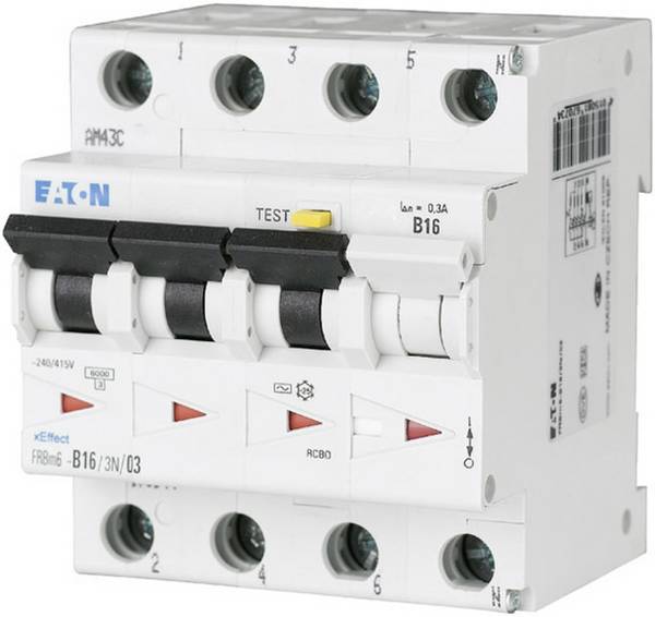 Eaton 170997 FI-Schutzschalter/Leitungsschutzschalter    4polig 10 A 0.03 A 415 V/AC