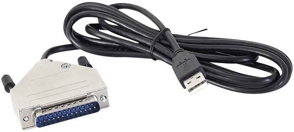 Joy-it 57CNCd25 CNC Controller-Kabel Arduino [1x USB 1.1 Stecker A - 1x D-SUB-Stecker 25pol.] 1.50 m Schwarz