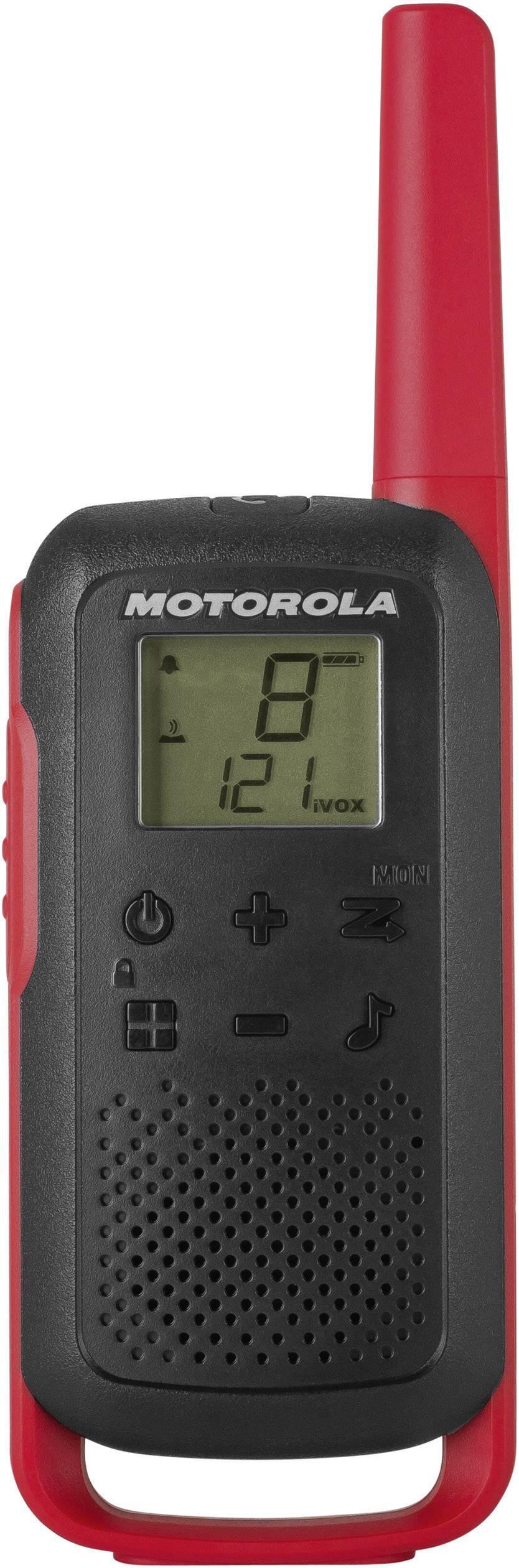 MOTOROLA SOLUTIONS - Motorola Talkabout T62 - Tragbar - Zwei-Wege Funkgerät - PMR - 446 MHz - 16 Kanäle - Schwarz, Rot (-4