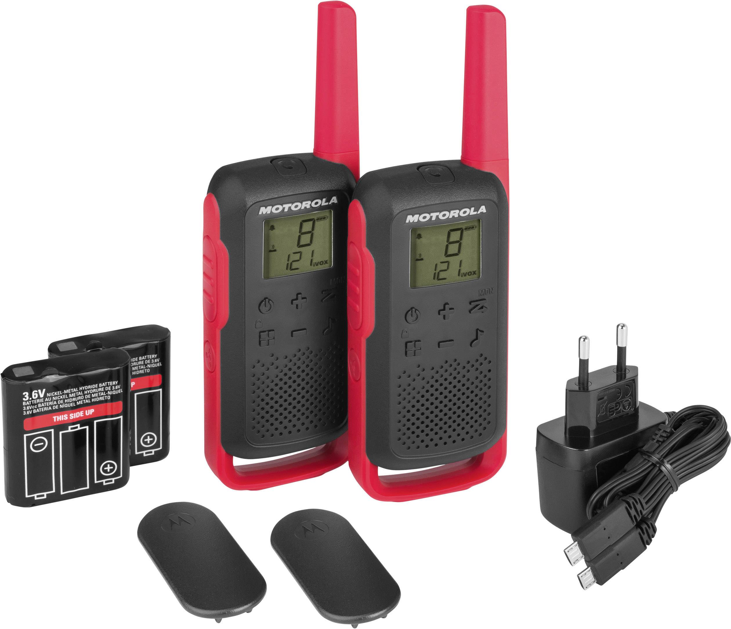 MOTOROLA SOLUTIONS - Motorola Talkabout T62 - Tragbar - Zwei-Wege Funkgerät - PMR - 446 MHz - 16 Kanäle - Schwarz, Rot (-5